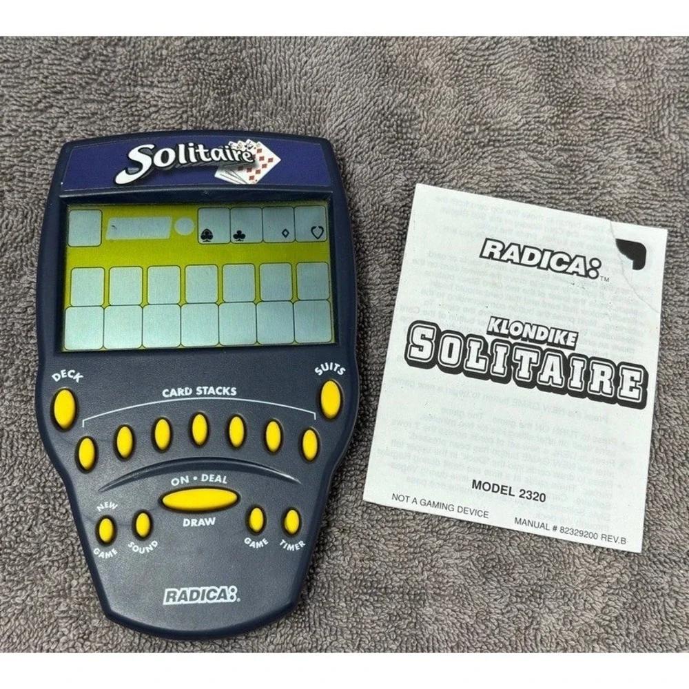 Vtg Radica Solitaire Handheld Electronic Game Blue 1999 Model 2320 Retro
